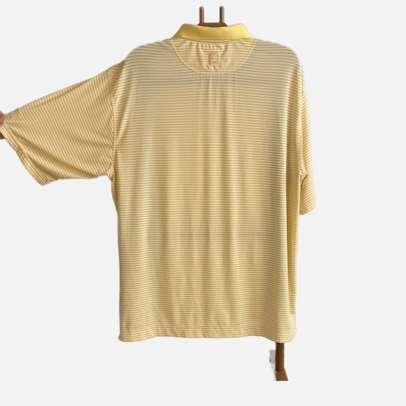 Footjoy FJ Men's Golf Polo Shirt XL Yellow White - Picture 2 of 8